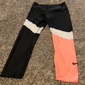 Nike leggings pink black white womens small